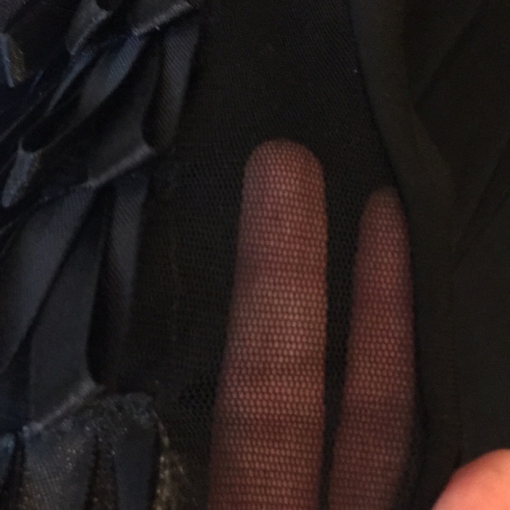Ruffle and gemstone black midi dress - Picture 9 of 9